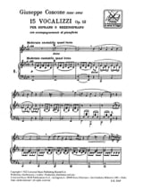 15 Vocalises Opus 12 - Giuseppe Concone - Partition - Pédagogie